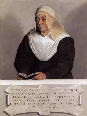 Abbess Lucrezia Agliardi Vertova by Giovanni Battista Moroni - Oil Painting Reproduction