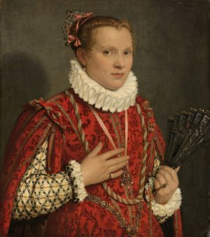 Portrait of a young Woman by Giovanni Battista Moroni Oil Painting