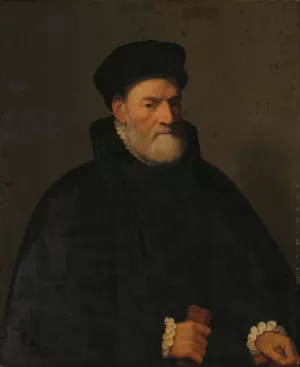 Portrait of an Old Man, probably Vercellino Olivazzi, Senator from Bergamo by Giovanni Battista Moroni Portrait of an Old Man, probably Vercellino Olivazzi, Senator from Bergamo by Giovanni Battista Moroni Oil Painting