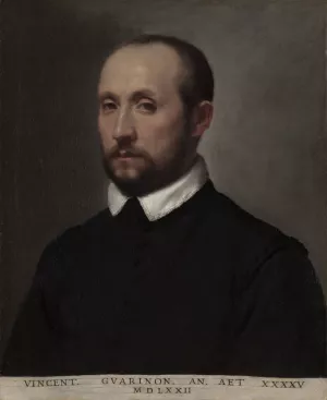 Portrait of Vincenzo Guarignoni by Giovanni Battista Moroni Portrait of Vincenzo Guarignoni by Giovanni Battista Moroni Oil Painting