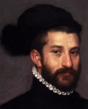 The Black Knight Detail painting by Giovanni Battista Moroni