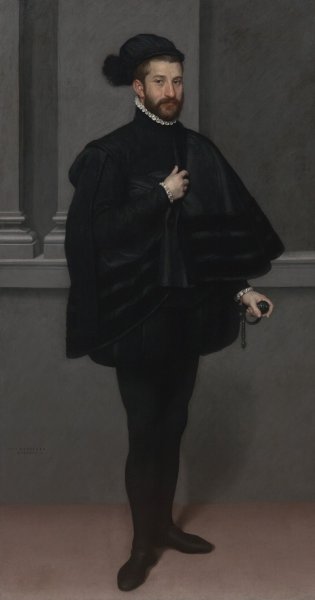 Main Product Photo of The Knight in Black  Painting by Giovanni Battista Moroni