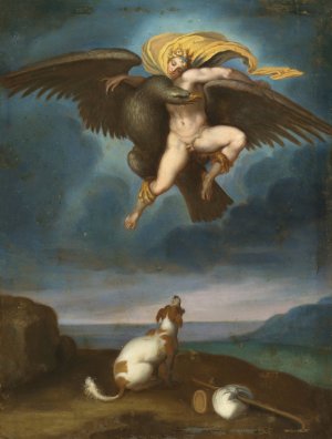 The Rape of Ganymede by Giovanni Battista Naldini Oil Painting