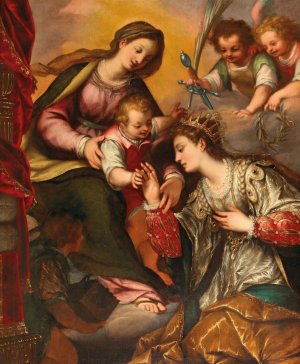 The Mystical Marriage of Saint Catherine by Giovanni Battista Paggi Oil Painting