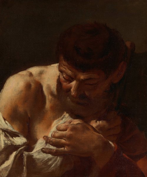 Main Product Photo of Bust of a Man  Painting by Giovanni Battista Piazzetta