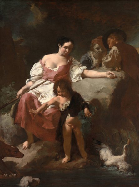 Pastoral Scene  by Giovanni Battista Piazzetta - Hand-Painted Oil Painting Reproduction