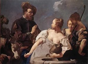 Rebecca at the Well by Giovanni Battista Piazzetta - Oil Painting Reproduction