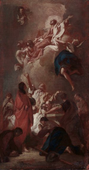 Sketch for 'The Assumption of the Virgin' by Giovanni Battista Piazzetta Oil Painting