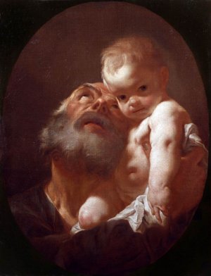 St Joseph with the Child Oil painting by Giovanni Battista Piazzetta