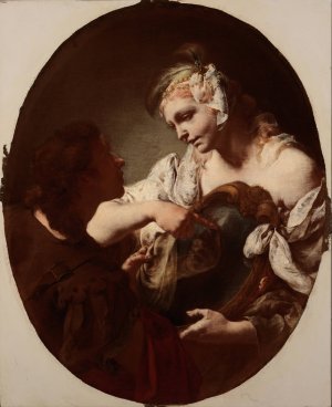 The Magic Mirror by Giovanni Battista Piazzetta Oil Painting