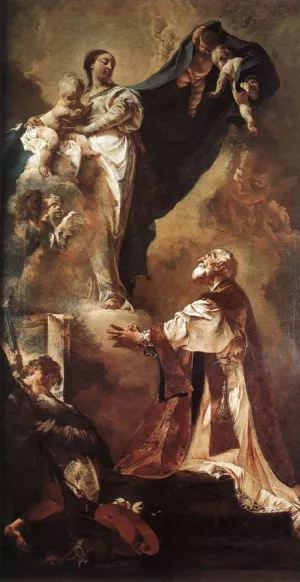 The Virgin Appearing to St Philip Neri by Giovanni Battista Piazzetta Oil Painting