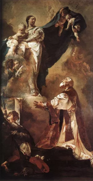 The Virgin Appearing to St Philip Neri Oil painting by Giovanni Battista Piazzetta