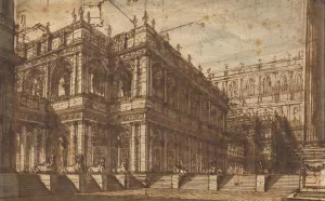 An Ancient Forum with Porticos by Giovanni Battista Piranesi Oil Painting