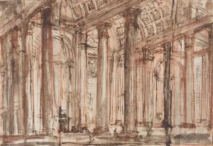 The Portico of the Pantheon by Giovanni Battista Piranesi Oil Painting