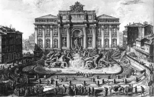 The Trevi Fountain in Rome by Giovanni Battista Piranesi Oil Painting