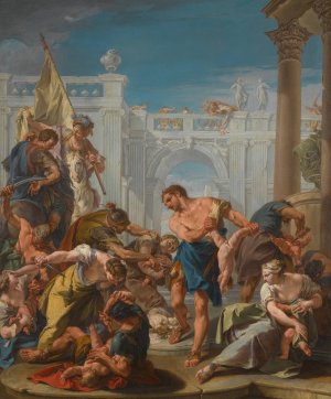 The Massacre Of The Innocents by Giovanni Battista Pittoni Oil Painting