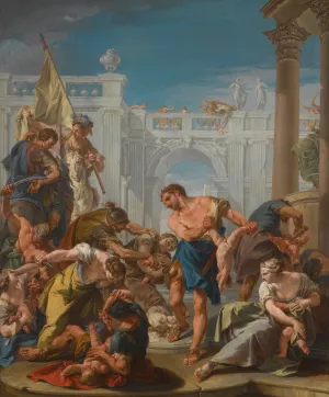 The Massacre Of The Innocents by Giovanni Battista Pittoni Oil Painting