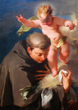 The Vision Of Saint Anthony Of Padua by Giovanni Battista Pittoni Oil Painting