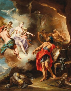 Venus in the forge of Vulcan by Giovanni Battista Pittoni Oil Painting
