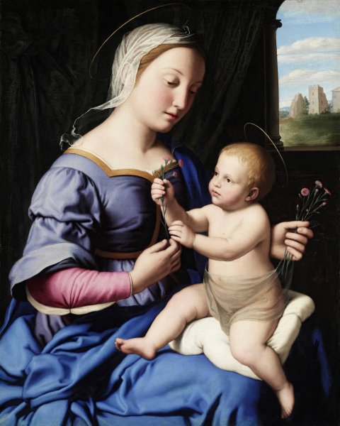 Madonna and Child  by Giovanni Battista Salvi Da Sassoferrato - Hand-Painted Oil Painting Reproduction