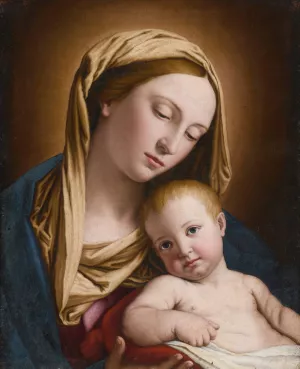 Madonna And Child by Giovanni Battista Salvi Da Sassoferrato Oil Painting