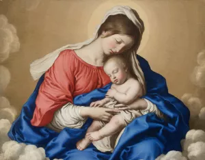 Madonna And Child by Giovanni Battista Salvi Da Sassoferrato Oil Painting