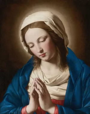 Madonna At Prayer by Giovanni Battista Salvi Da Sassoferrato Oil Painting