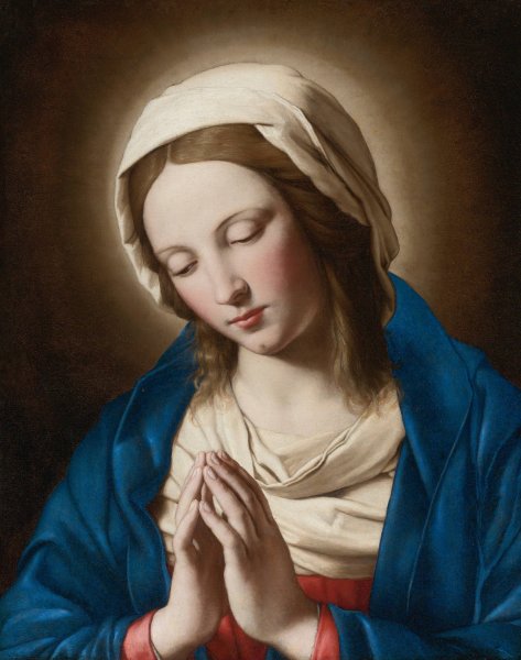 Madonna At Prayer by Giovanni Battista Salvi Da Sassoferrato - Hand-Painted Oil Painting Reproduction