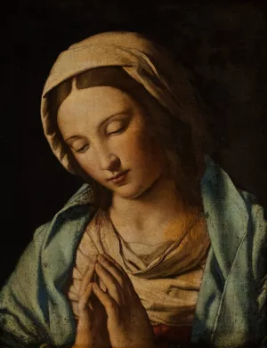 Praying Virgin by Giovanni Battista Salvi Da Sassoferrato Oil Painting