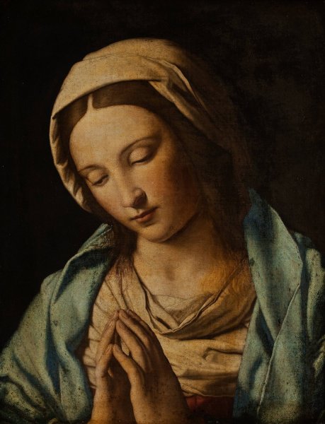 Praying Virgin by Giovanni Battista Salvi Da Sassoferrato - Hand-Painted Oil Painting Reproduction