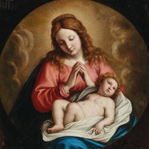 The Madonna and Child by Giovanni Battista Salvi Da Sassoferrato Oil Painting