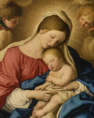 The Madonna And Child With Two Putti by Giovanni Battista Salvi Da Sassoferrato Oil Painting
