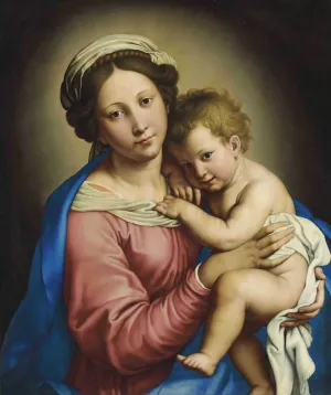 The Madonna And Child by Giovanni Battista Salvi Da Sassoferrato Oil Painting