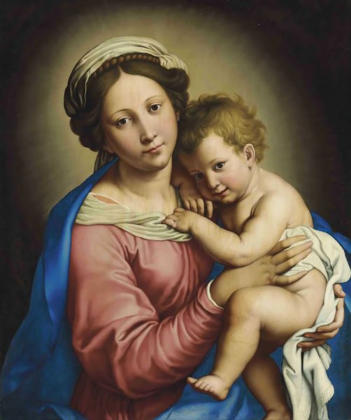 The Madonna And Child by Giovanni Battista Salvi Da Sassoferrato - Hand-Painted Oil Painting Reproduction