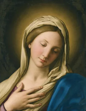 The Madonna At Prayer by Giovanni Battista Salvi Da Sassoferrato Oil Painting