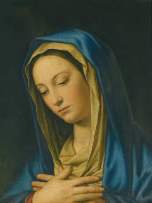 The Madonna At Prayer by Giovanni Battista Salvi Da Sassoferrato Oil Painting
