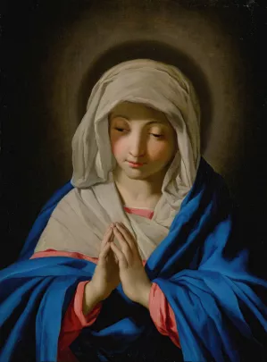The Madonna in prayer by Giovanni Battista Salvi Da Sassoferrato Oil Painting