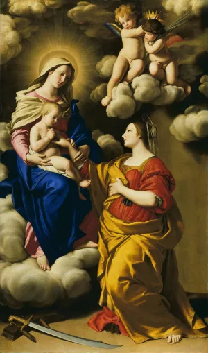 The Mystic Marriage of Saint Catherine by Giovanni Battista Salvi Da Sassoferrato Oil Painting