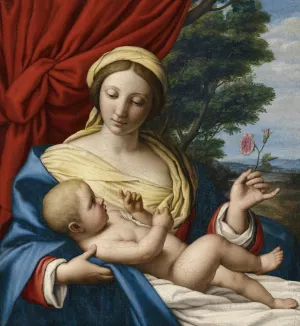 The Virgin Of The Rose by Giovanni Battista Salvi Da Sassoferrato Oil Painting