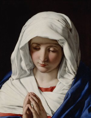 The Virgin praying by Giovanni Battista Salvi Da Sassoferrato Oil Painting