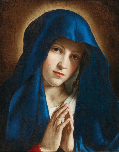 The Madonna at Prayer by Giovanni Battista Salvi - Hand-Painted Oil Painting Reproduction