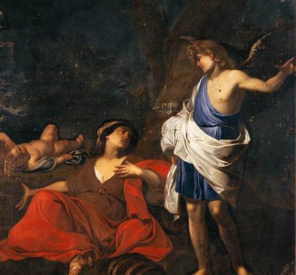 Hagar and the Angel by Giovanni Battista Spinelli - Hand-Painted Oil Painting Reproduction