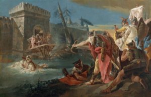 Horatius Cocles Defending Rome Against The Etruscans by Giovanni Battista Tiepolo (Follower) Oil Painting