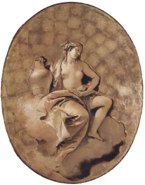 A Female Allegorical Figure by Giovanni Battista Tiepolo Oil Painting