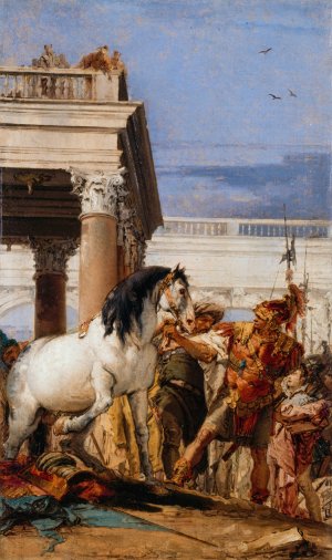 Alexander and Bucephalus by Giovanni Battista Tiepolo Oil Painting