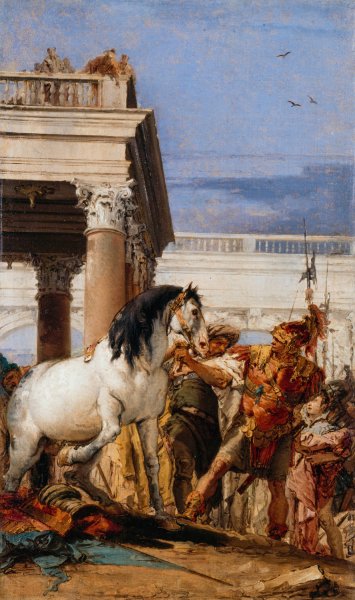Alexander and Bucephalus  by Giovanni Battista Tiepolo - Hand-Painted Oil Painting Reproduction