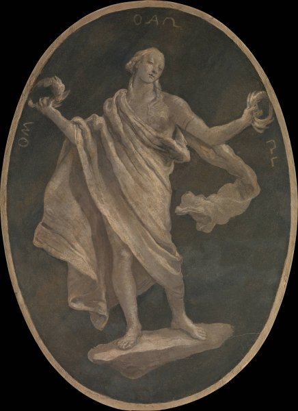 Allegorical Figure Representing a Virtue, Possibly Patriotism  by Giovanni Battista Tiepolo - Hand-Painted Oil Painting Reproduction
