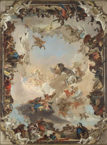 Allegory of The Planets and Continents  by Giovanni Battista Tiepolo - Hand-Painted Oil Painting Reproduction
