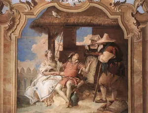 Angelica and Medoro with the Shepherds by Giovanni Battista Tiepolo Oil Painting