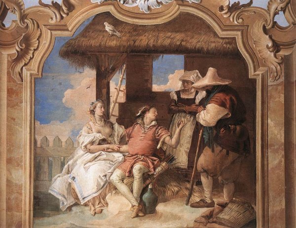 Main Product Photo of Angelica and Medoro with the Shepherds Painting by Giovanni Battista Tiepolo